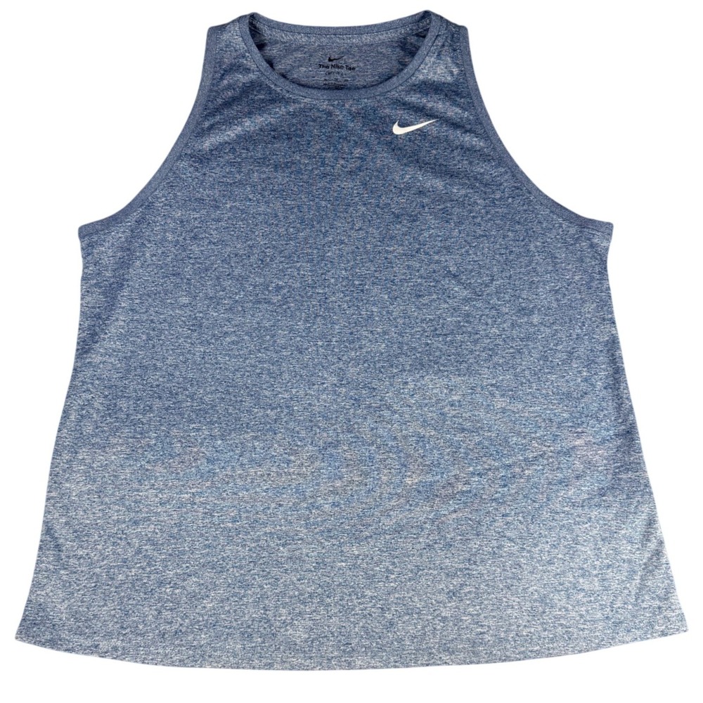 Nike Dri-FIT Tank Top Training Heathered Blue XL Polyester Womens DX0701-476